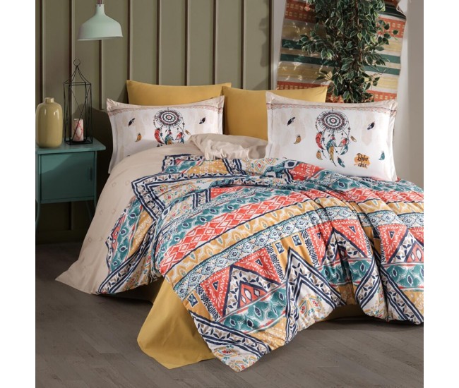 Lenjerie de pat ranforce clasy king size (boho)
